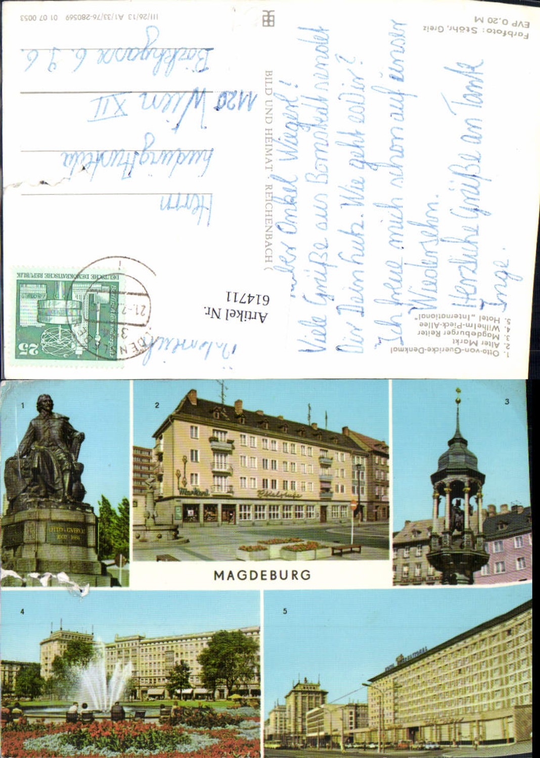 614711,Mehrbild Ak Magdeburg Alter Markt Hotel International Wilhelm-Pieck-Allee