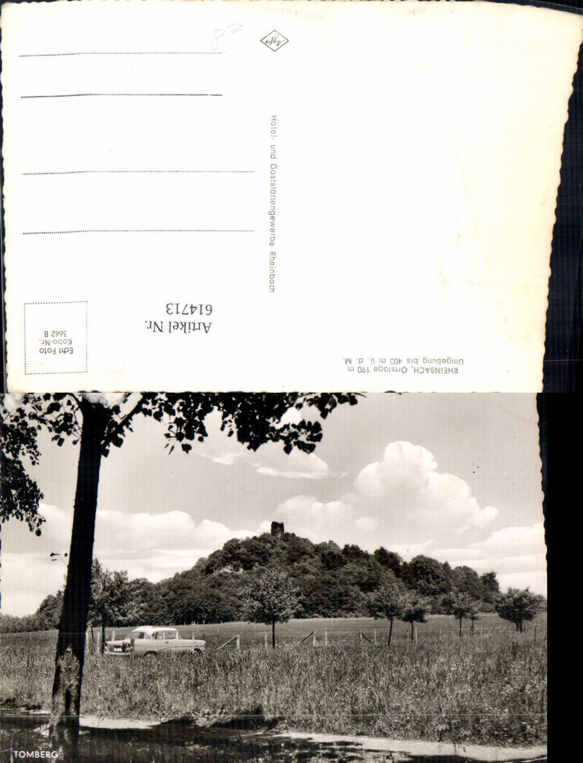 614713,Foto Ak Rheinbach Ansicht m. Tomberg Auto Wormersdorf