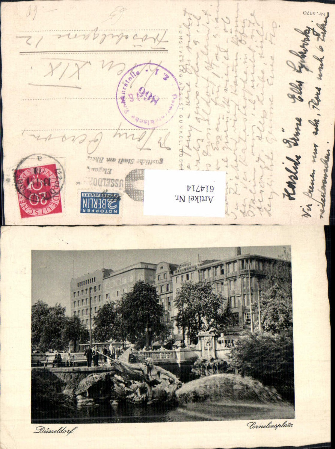 614714,Düsseldorf Corneliusplatz Brunnen