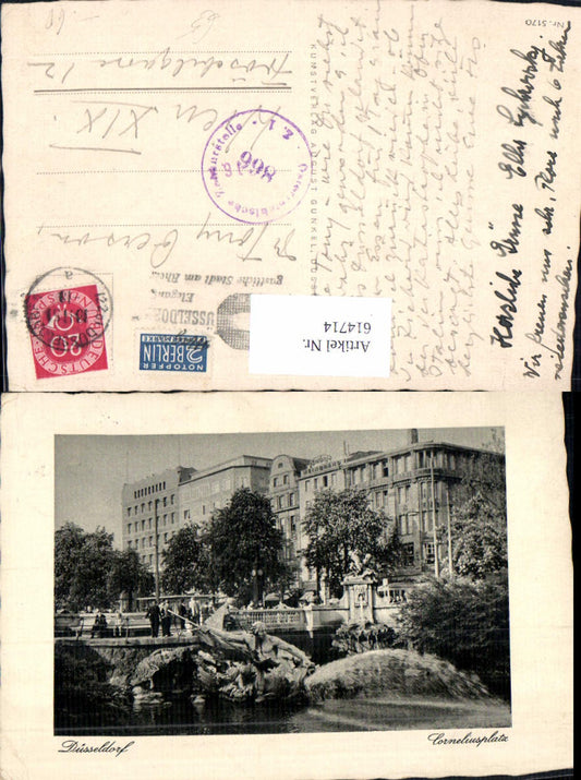 614714,Düsseldorf Corneliusplatz Brunnen