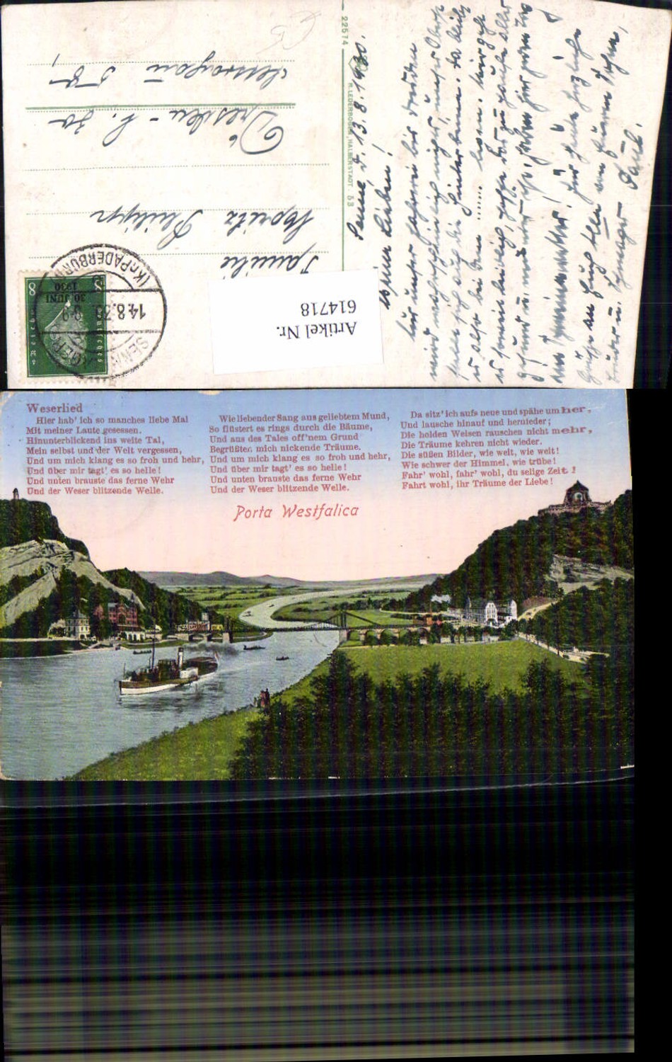 614718,Weserlied Stadt Porta Westfalica Schiffe Dampfer Text