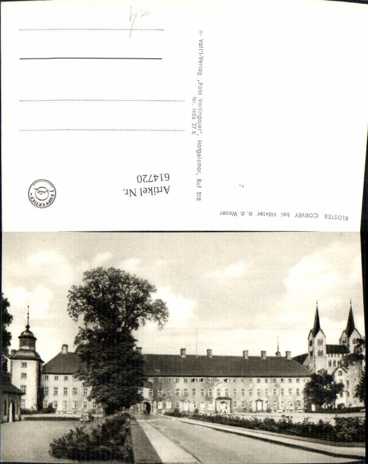 614720,Foto Ak Kloster Corvey b. Höxter a. d. Weser