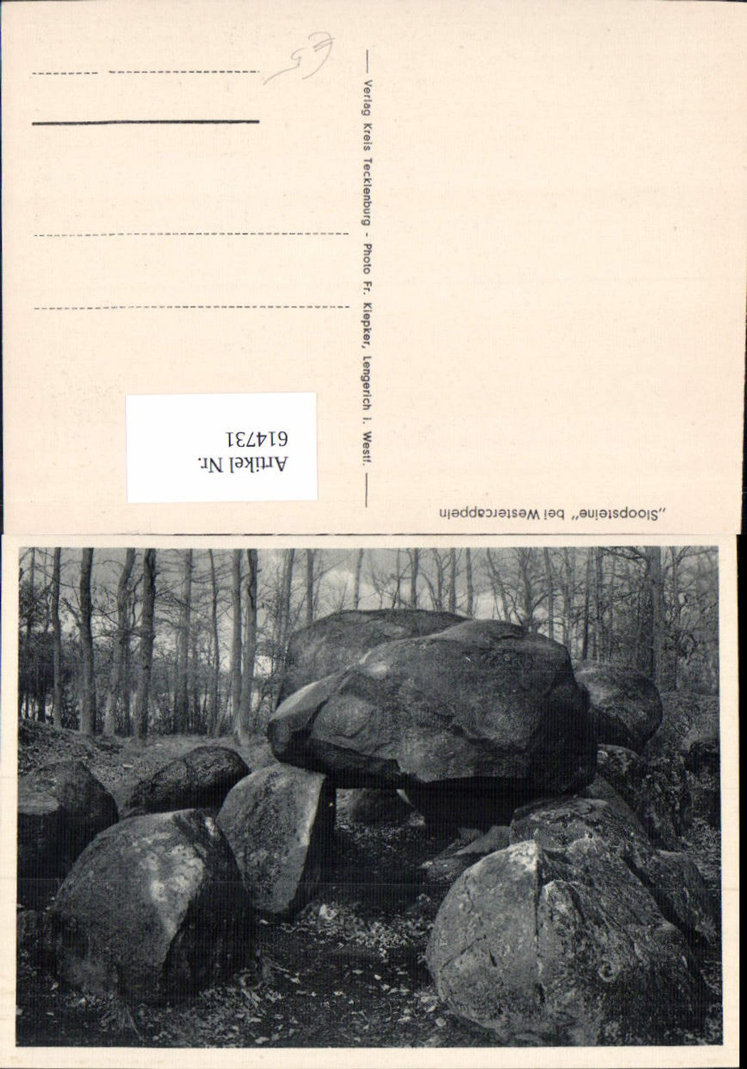 614731,Sloopsteine b. Westercappelin Gesteinsformation Felsen