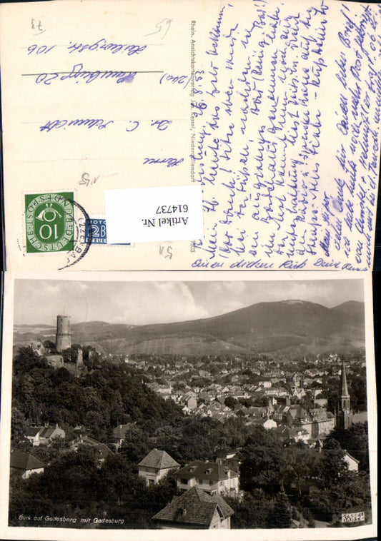 614737,Blick a. Godesberg m. Godesburg