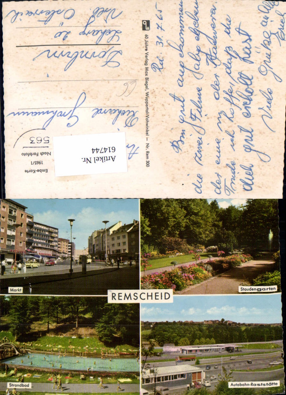 614744,Mehrbild Ak Remscheid Markt Strandbad