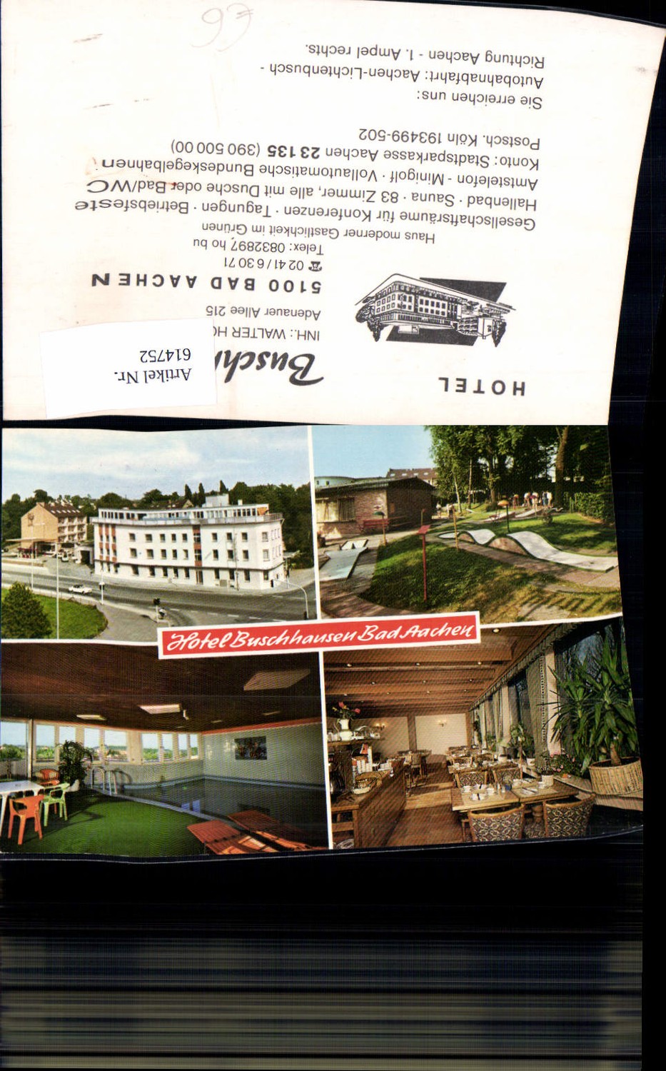 614752,Mehrbild Ak Bad Aachen Hotel Buschhausen