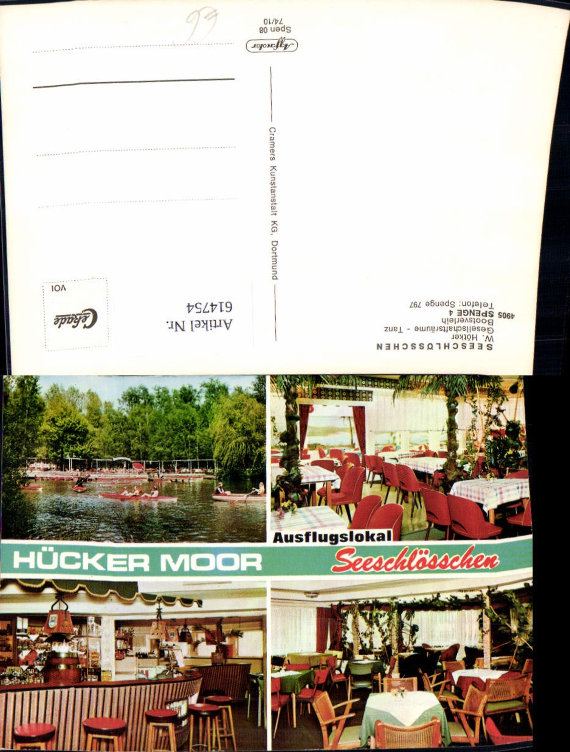 614754,Mehrbild Ak Spenge Seeschlösschen Hücker Moor Ruderboote Boote