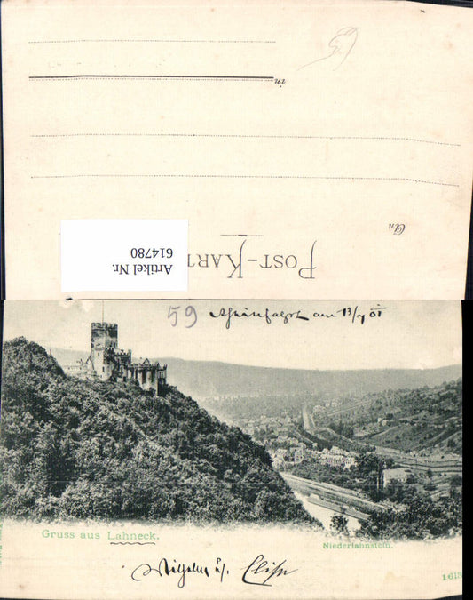 614780,Litho Lahneck Niederlahnstein 1901