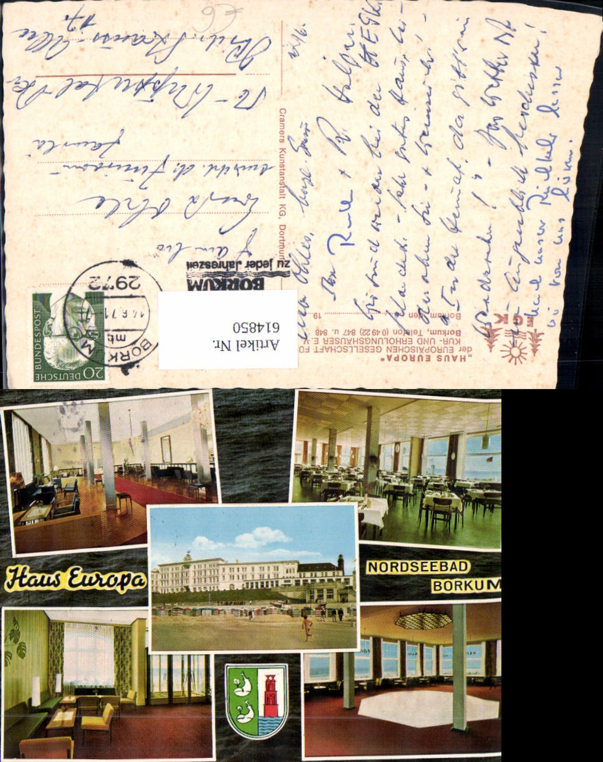 614850,Mehrbild Ak Borkum Haus Europa Nordseebad Kurhaus