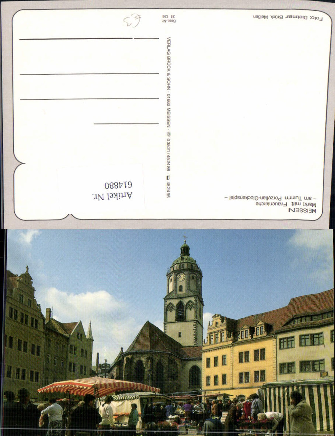 614880,Meißen Meissen Markt m. Frauenkirche Porzellan Glockenspiel