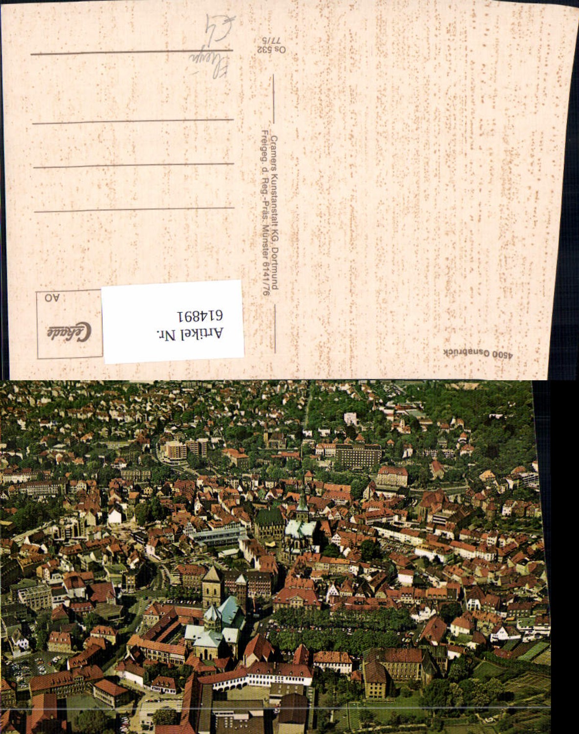 614891,Fliegeraufnahme Osnabrück Teilansicht