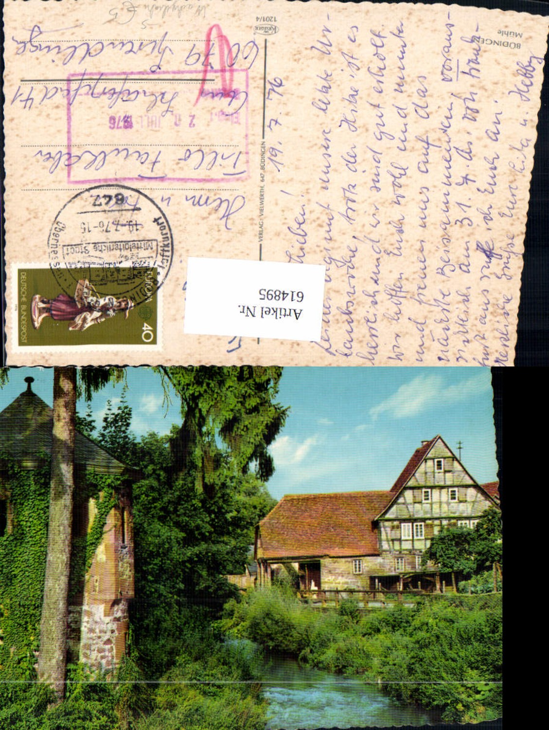 614895,Büdingen Mühle Stempel Nachgebühr
