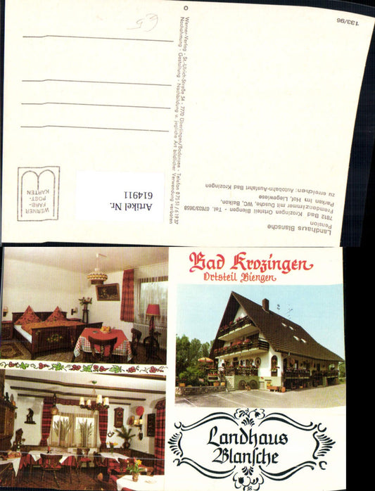 614911, Multi-image postcard Bad Krozingen Biengen Landhaus Blansche