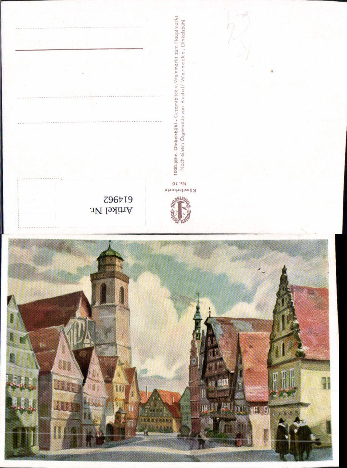614962, Artist: Rudolf Warnecke, Dinkelsbühl, General view from the wine market, main market