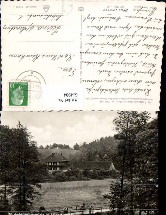 614984, Photo Ak Amtsschreibersmühle Mühltal Eisenberg u. Hermsdorf-Bad Klosterlausnitz Thüringen