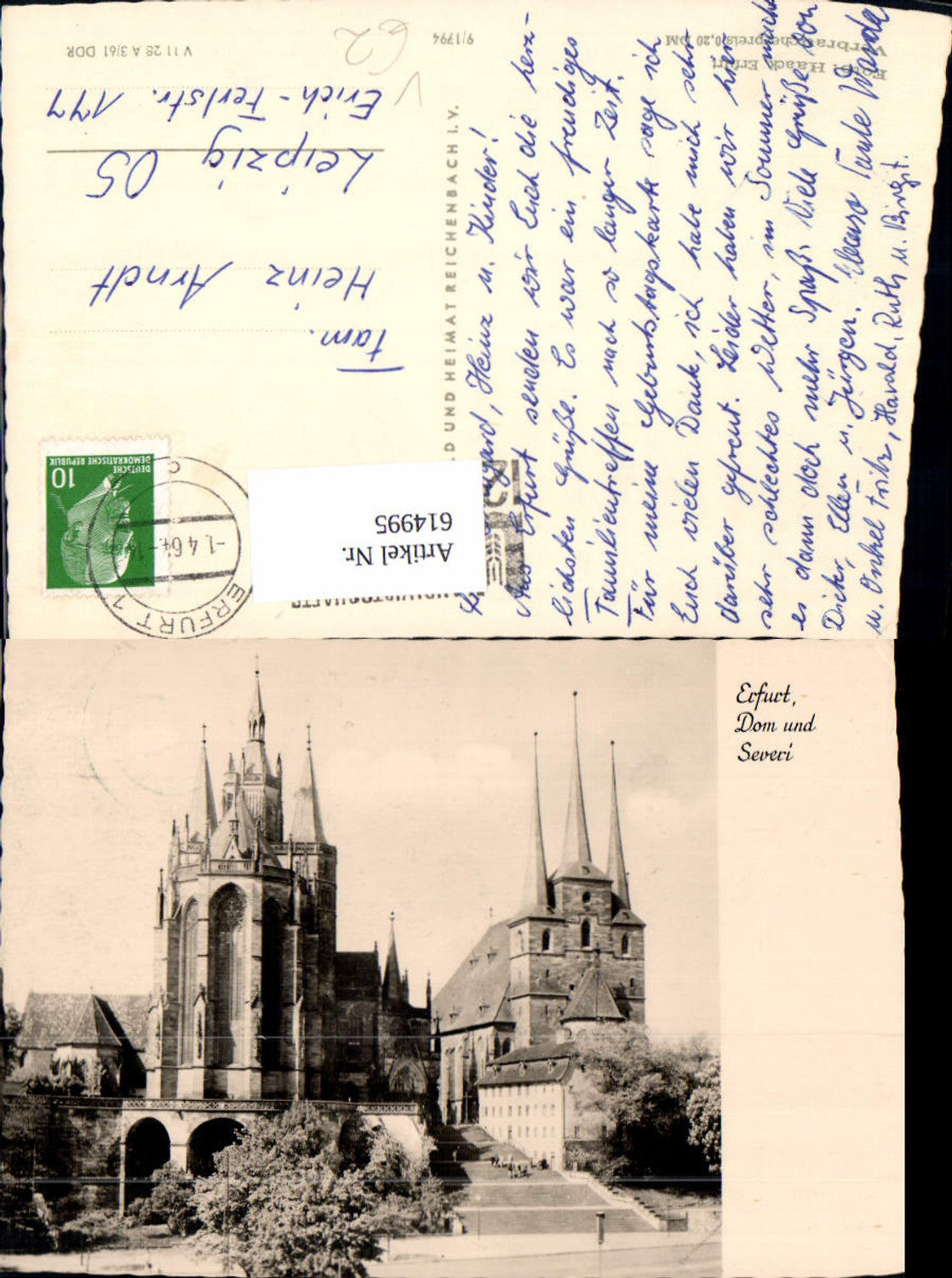 614995,Foto Ak Erfurt Dom u. Severi pub Foto Haack