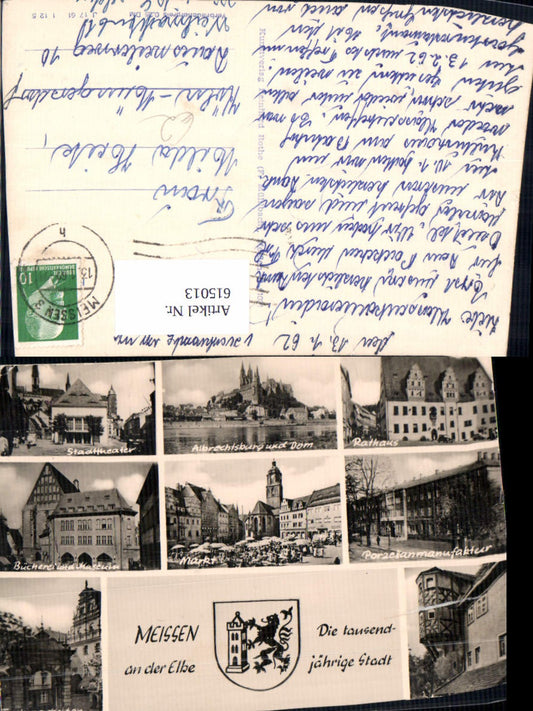 615013,Mehrbild Ak Meißen Stadttheater Rathaus Albrechtsburg u. Dom