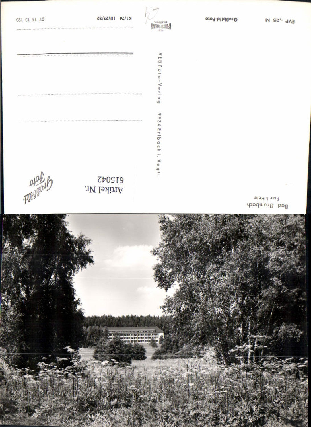 615042,Foto Ak Bad Brambach Fucik Heim