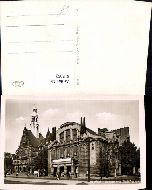 615053,Foto Ak Bielefeld Rathaus u. Stadttheater Theater