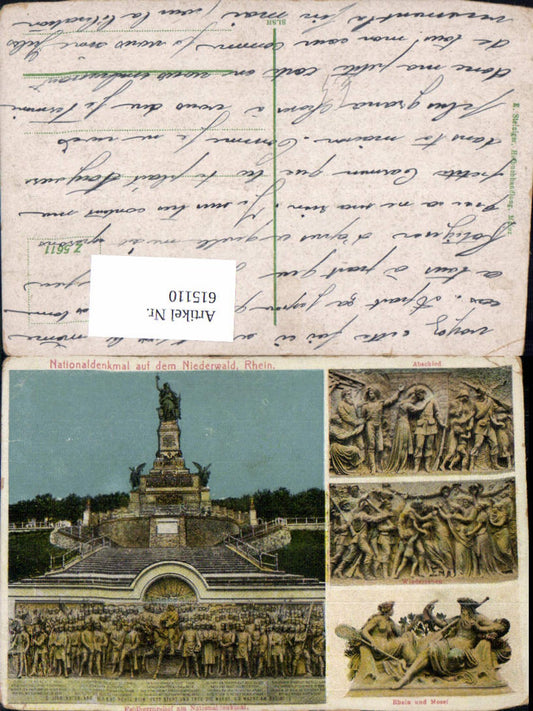 615110,Mehrbild Ak Rüdesheim am Rhein Nationaldenkmal Niederwald Niederwalddenkmal