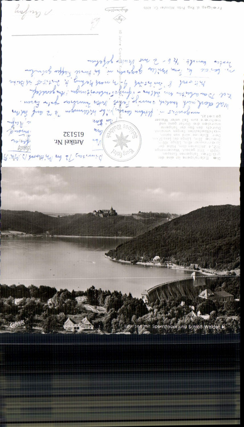 615132,Foto Ak Stadt Waldeck Edertalsperre Talsperre Schloss Waldeck