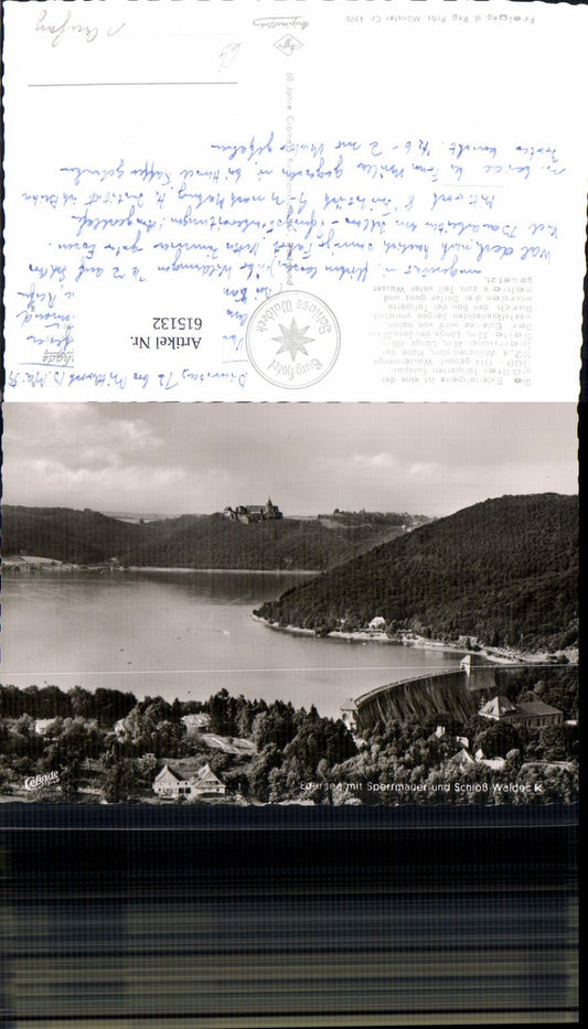 615132,Foto Ak Stadt Waldeck Edertalsperre Talsperre Schloss Waldeck