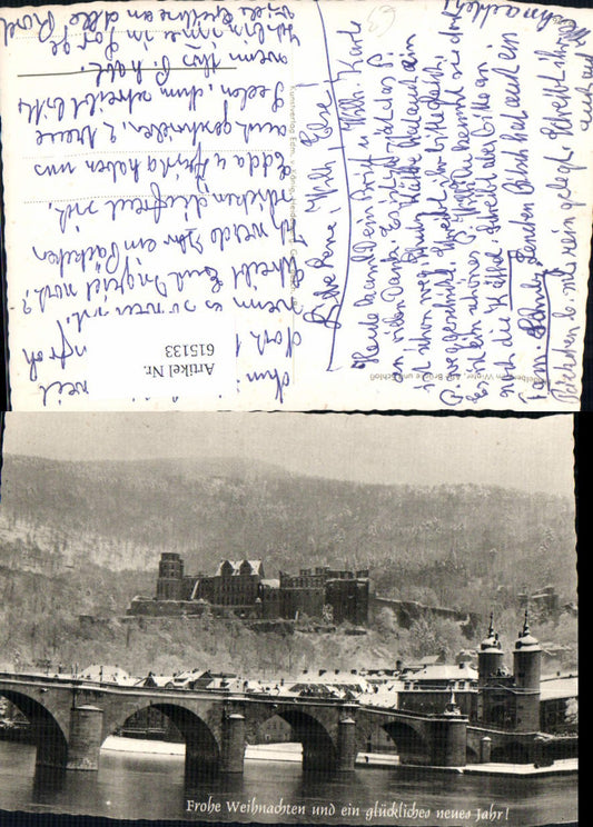615133, Heidelberg in winter Old Bridge and Castle