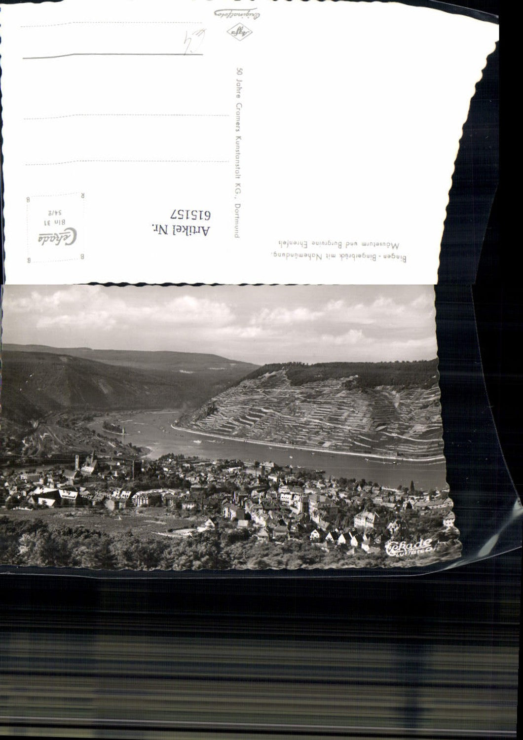 615157,Foto Ak Bingen a. Rhein Bingerbrück m. Nahemündung Mäuseturm u. Burgruine Ehrenfels