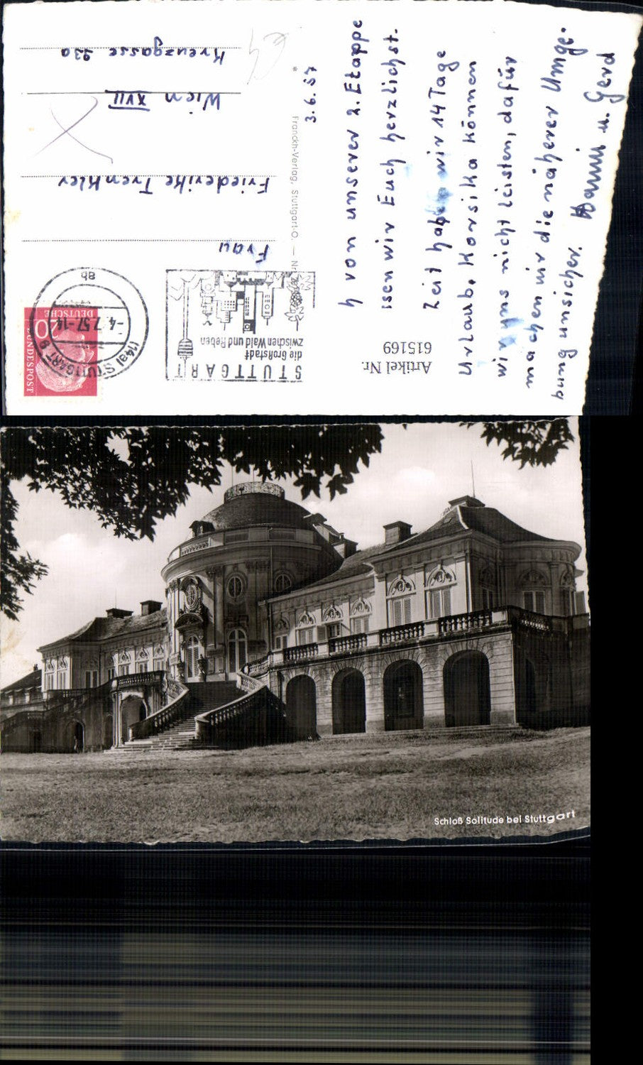 615169,Foto Ak Schloss Solitude b. Stuttgart