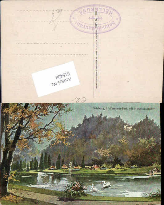 615404, Artist AK T. Guggenberger Salzburg Hellbrunn Park Swan