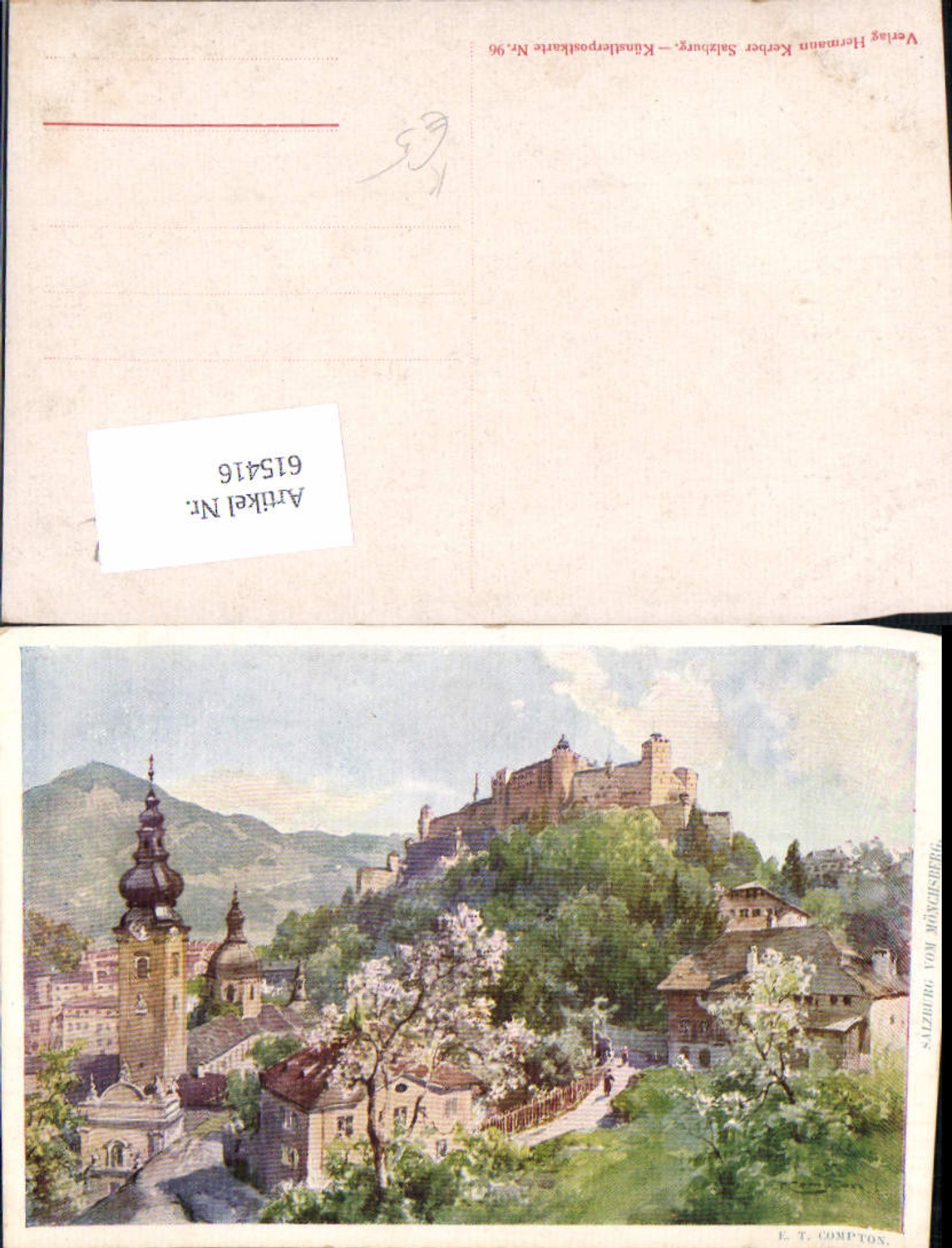 615416, Artist AK ET Compton Salzburg Fortress of the Mönchsberg