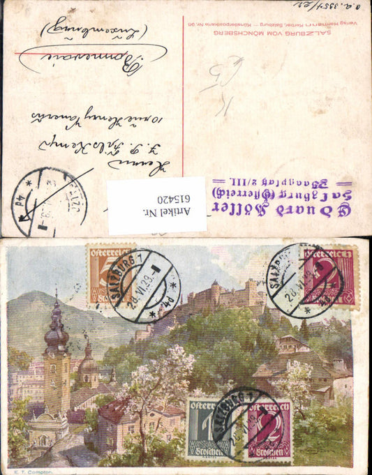 615420, Artist AK ET Compton Salzburg vom Mönchsberg pub Kerber 96