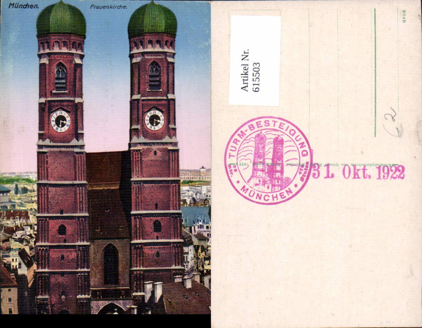 615503,München Frauenkirche pub Zieher Z 1419