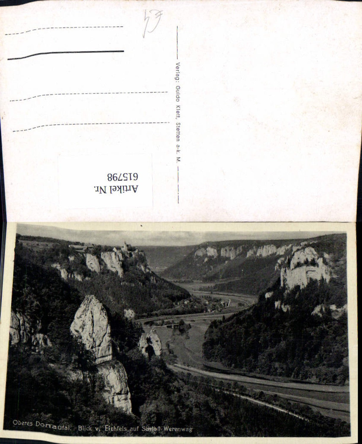 615798,Oberes Donautal Blick v. Ehrenfels auf Schloss Werenwag Schwenningen Beuron