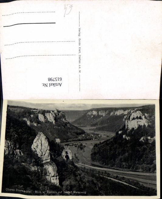 615798, Upper Danube Valley, view from Ehrenfels towards Werenwag Castle, Schwenningen, Beuron