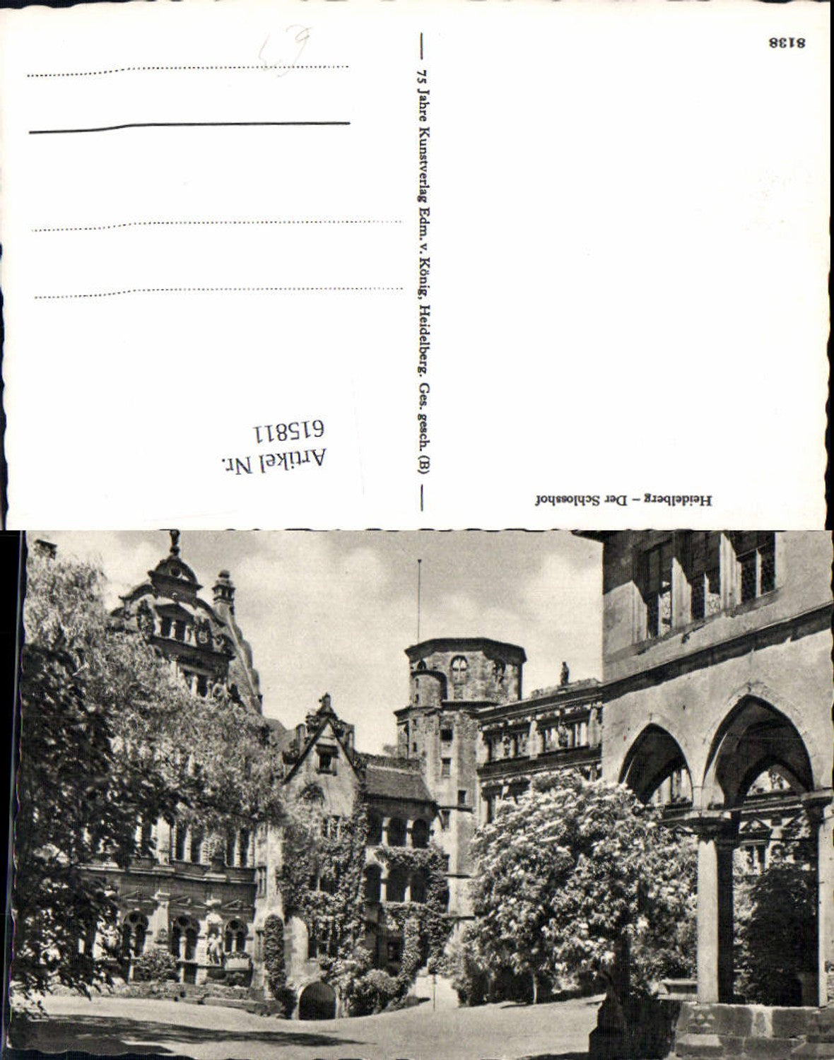 615811,Foto Ak Heidelberg Schlosshof Schloss