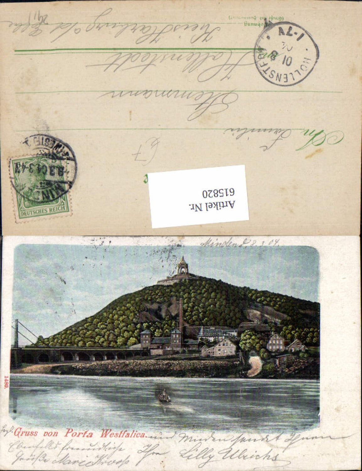 615820,Litho Stadt Porta Westfalica Boot