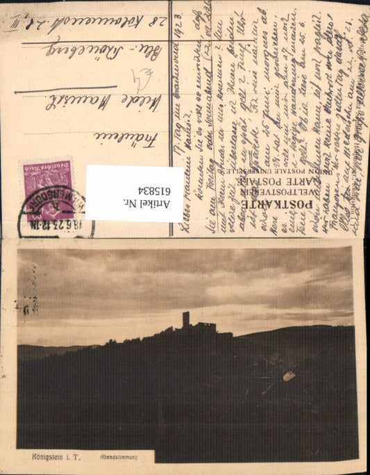615834,Königstein i. Taunus Abendstimmung Burg Königstein