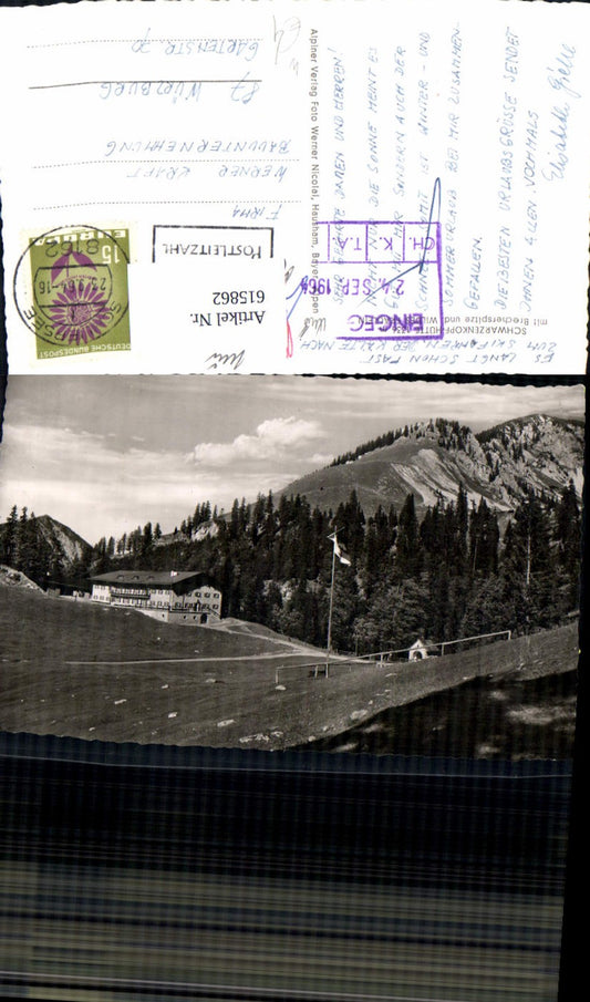 615862, Photo Ak Schliersee Schwarzenkopfhütte with Brecherspitze and Wildes Fräulein