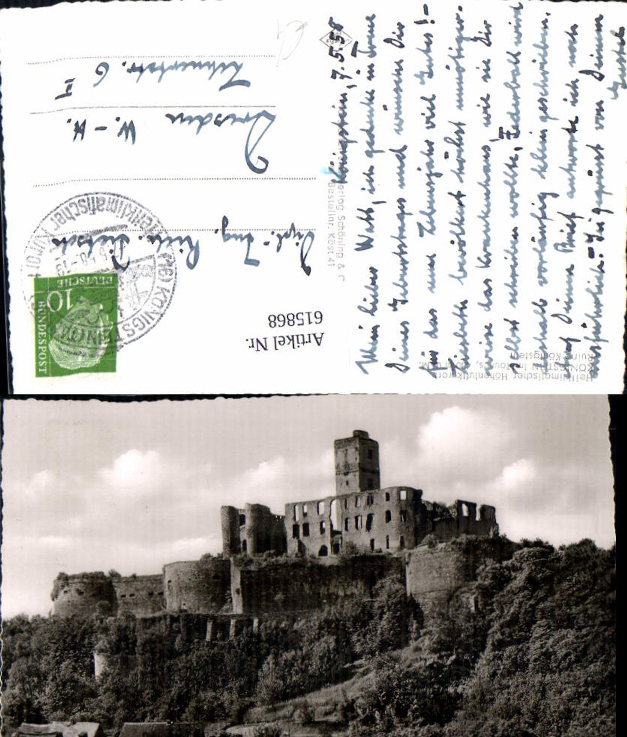 615868,Foto Ak Königstein i. Taunus Ruine Königstein