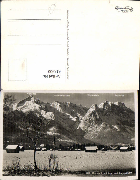 615900, Photo Ak Garmisch Garmisch-Partenkirchen with Alps and Zugspitze, winter view