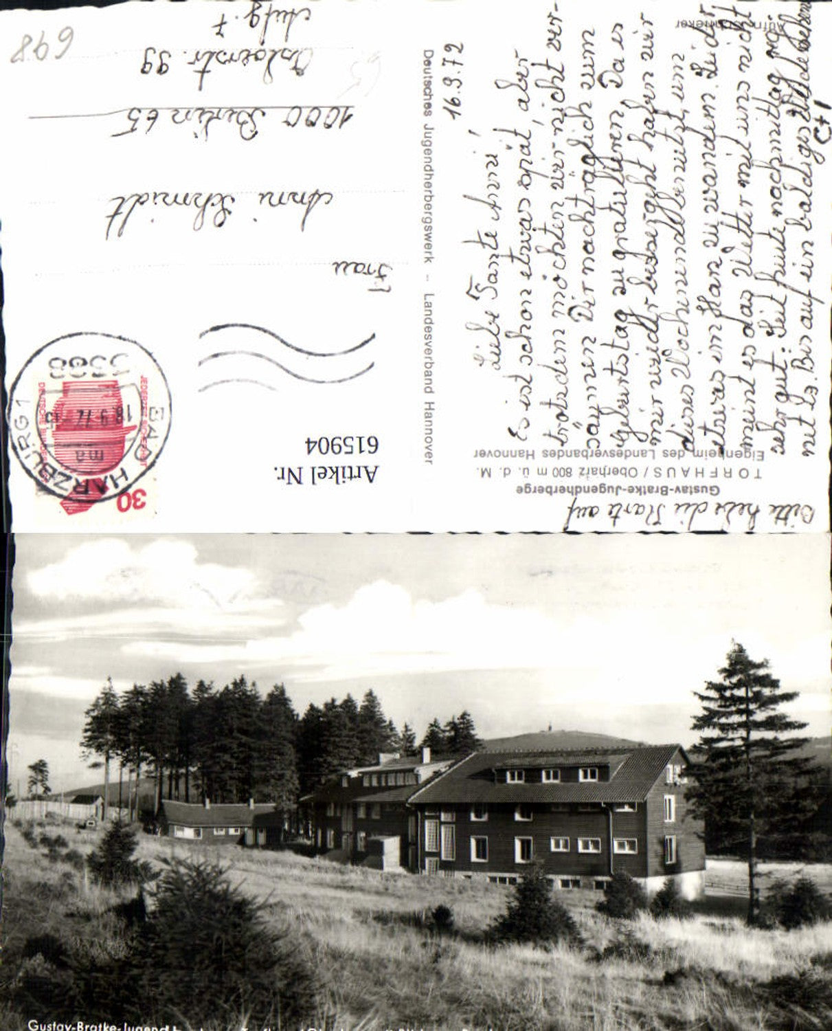 615904,Foto Ak Torfhaus Oberharz Gustav-Bratke-Jugendherberge Altenau-Schulenberg Clausthal-Zellerfeld