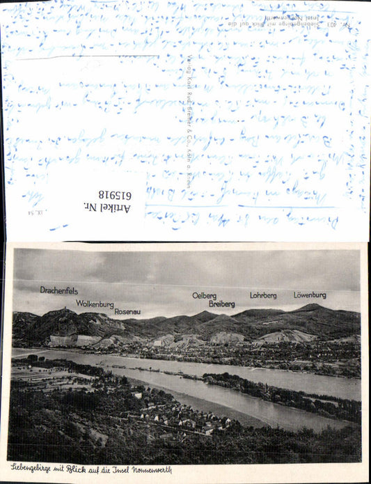 615918,Siebengebirge m. Blick a. Insel Nonnenwerth Bad Honnef