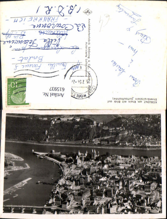 615937,Foto Ak Luftaufnahme Koblenz a. Rhein m. Blick auf Ehrenbreitstein