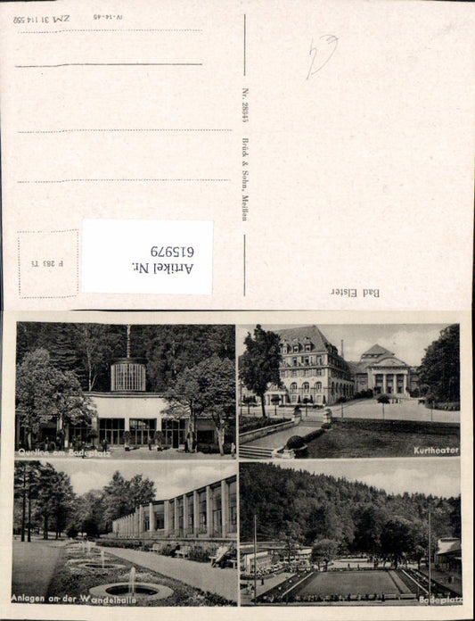 615979,Mehrbild Ak Bad Elster Quellen a. Badeplatz Kurtheater Wandelhalle
