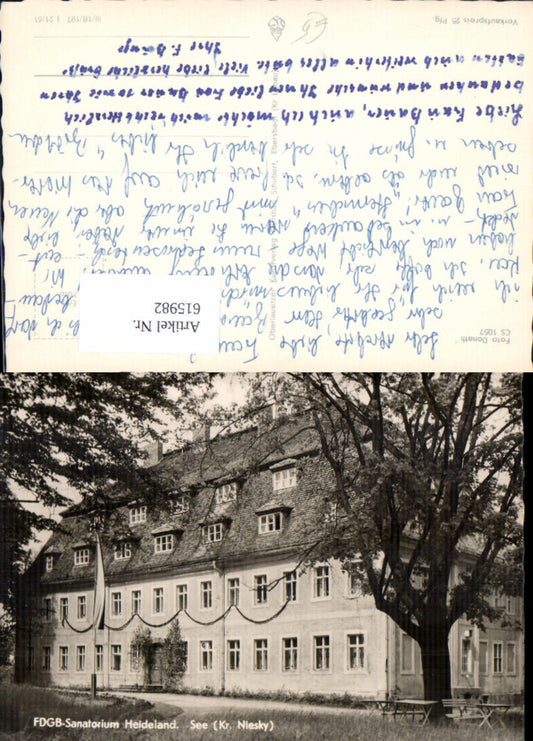 615982,Foto Ak FDGB-Sanatorium Heideland See Niesky