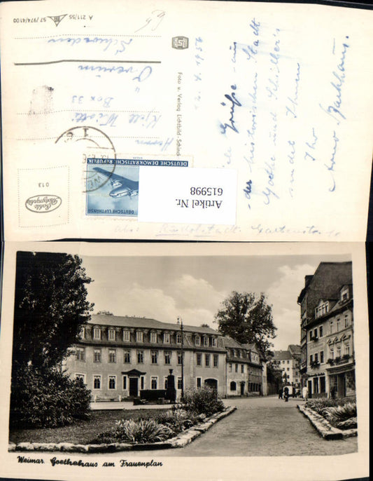615998,Foto Ak Weimar Goethehaus a. Frauenplan