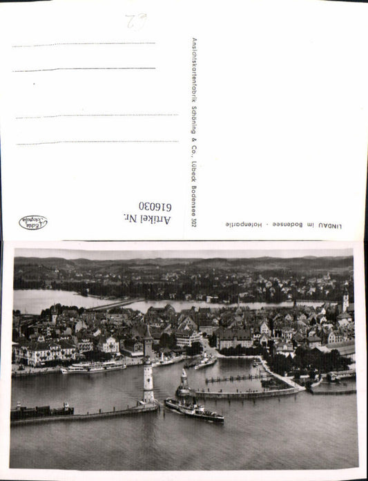 616030,Foto Ak Lindau i. Bodensee Hafenpartie Hafen Leuchtturm Schiffe Dampfer