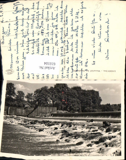 616104,Foto Ak Lingen Ems Wasserfall b. Hanekenfähr