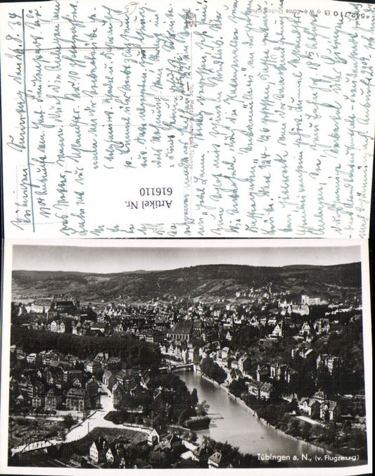616110, Aerial photograph of Tübingen on the Neckar River